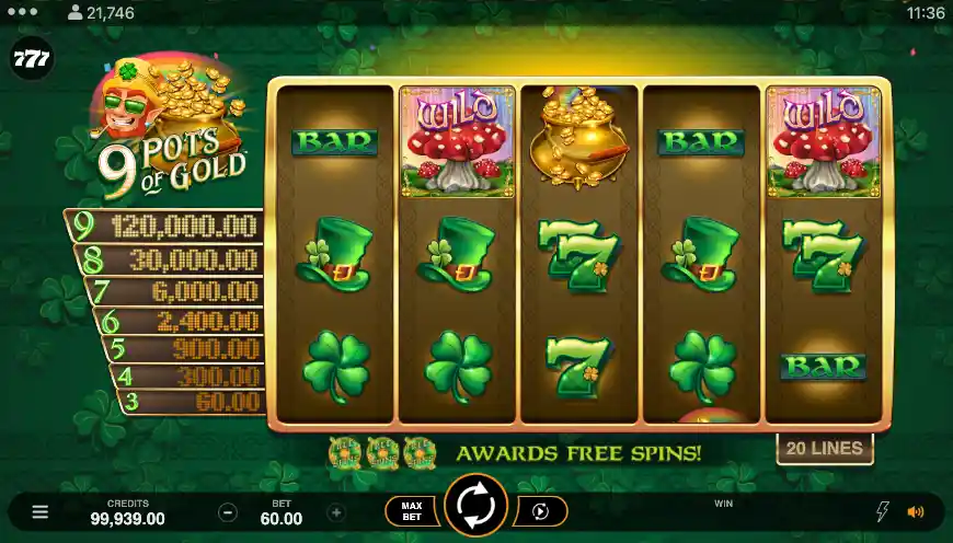 9 Pots of Gold Gameplay